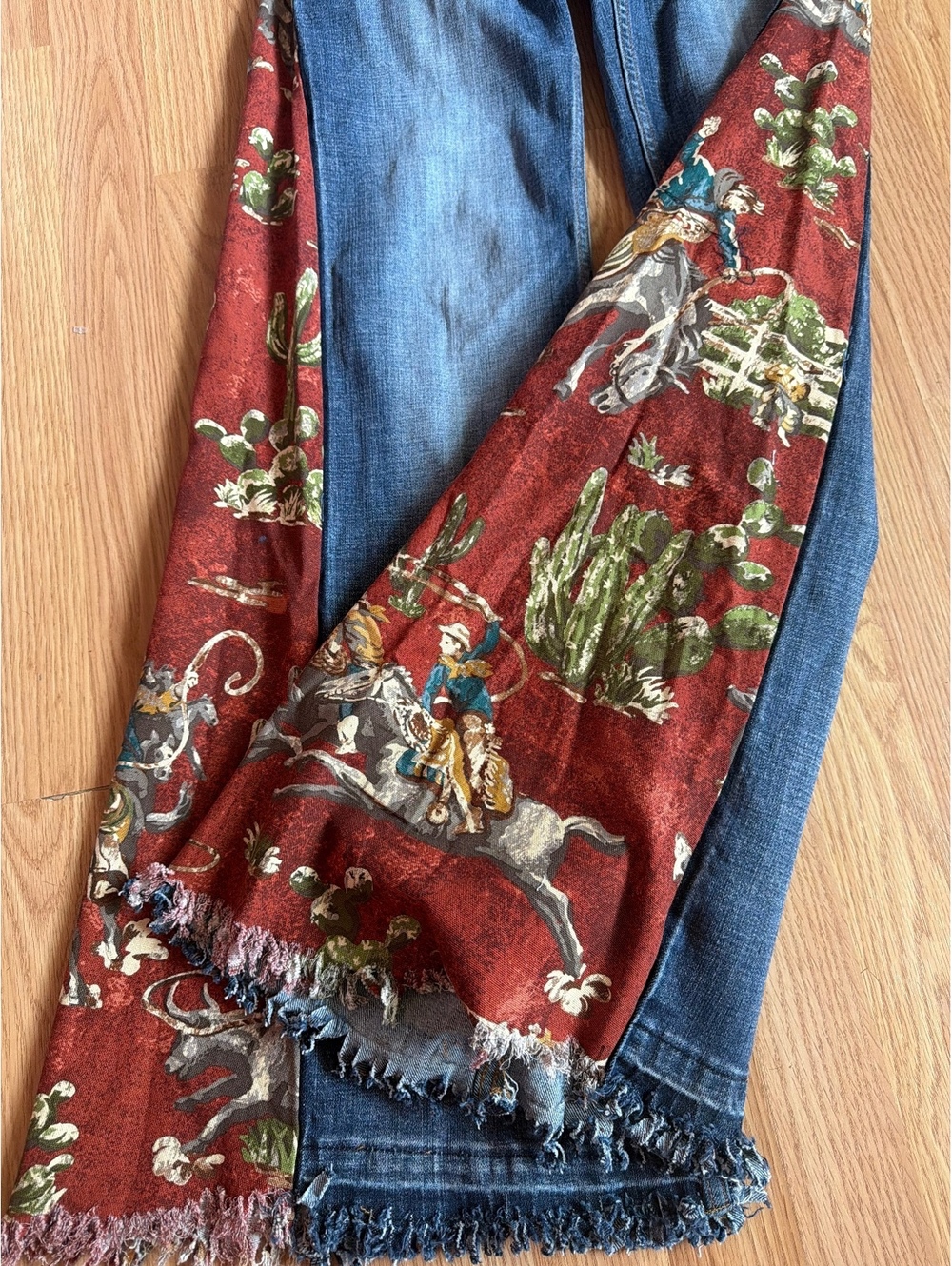Wrangler Handmade Custom Western Wide Leg Western Jeans Size 5x33 - Picture 3 of 9